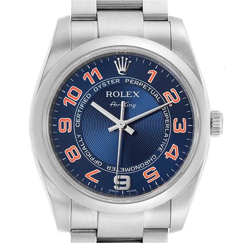 used rolex air king blue dial|rolex air king price new.